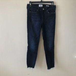 William Rast Perfect Skinny Ankle Blue Jeans Juniors Raw Hem Size 30